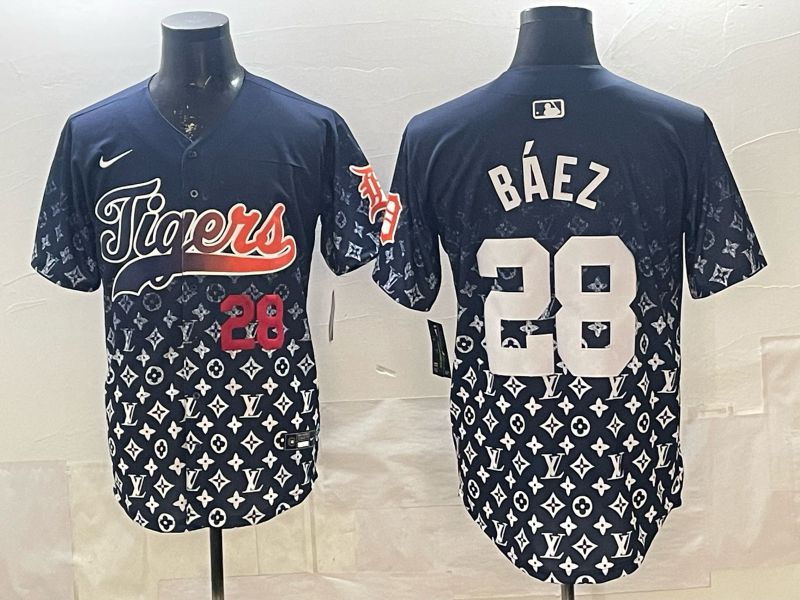 Men 2026 Detroit Tigers #28 Baez Blue Game Nike MLB Jersey 03